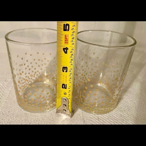 Set Of 2 MCM Cool Cocktail Glasses W Gold Dots TMD Holdings. Beautiful Glassware - Picture 3 of 6
